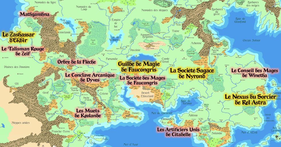 Carte des grandes guildes de la Flannesse