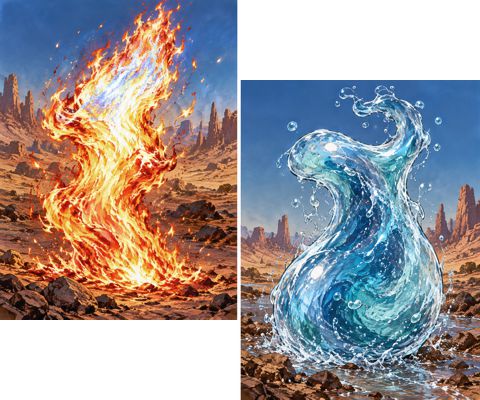 Elemental (Athas), Lesser, Fire/Water