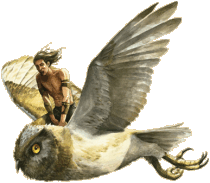 elfe sur une chouette géante